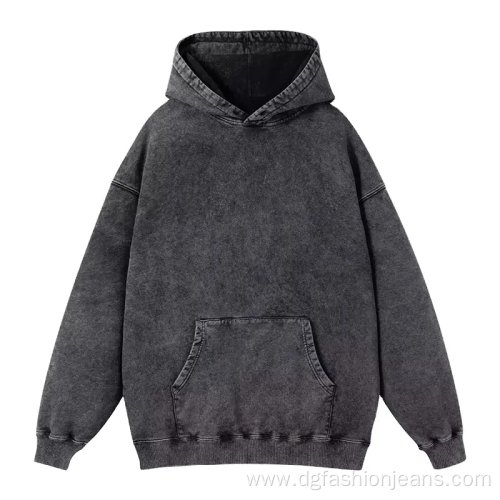 Cotton Oversize Blank Distressed Stone Wash Hoodies